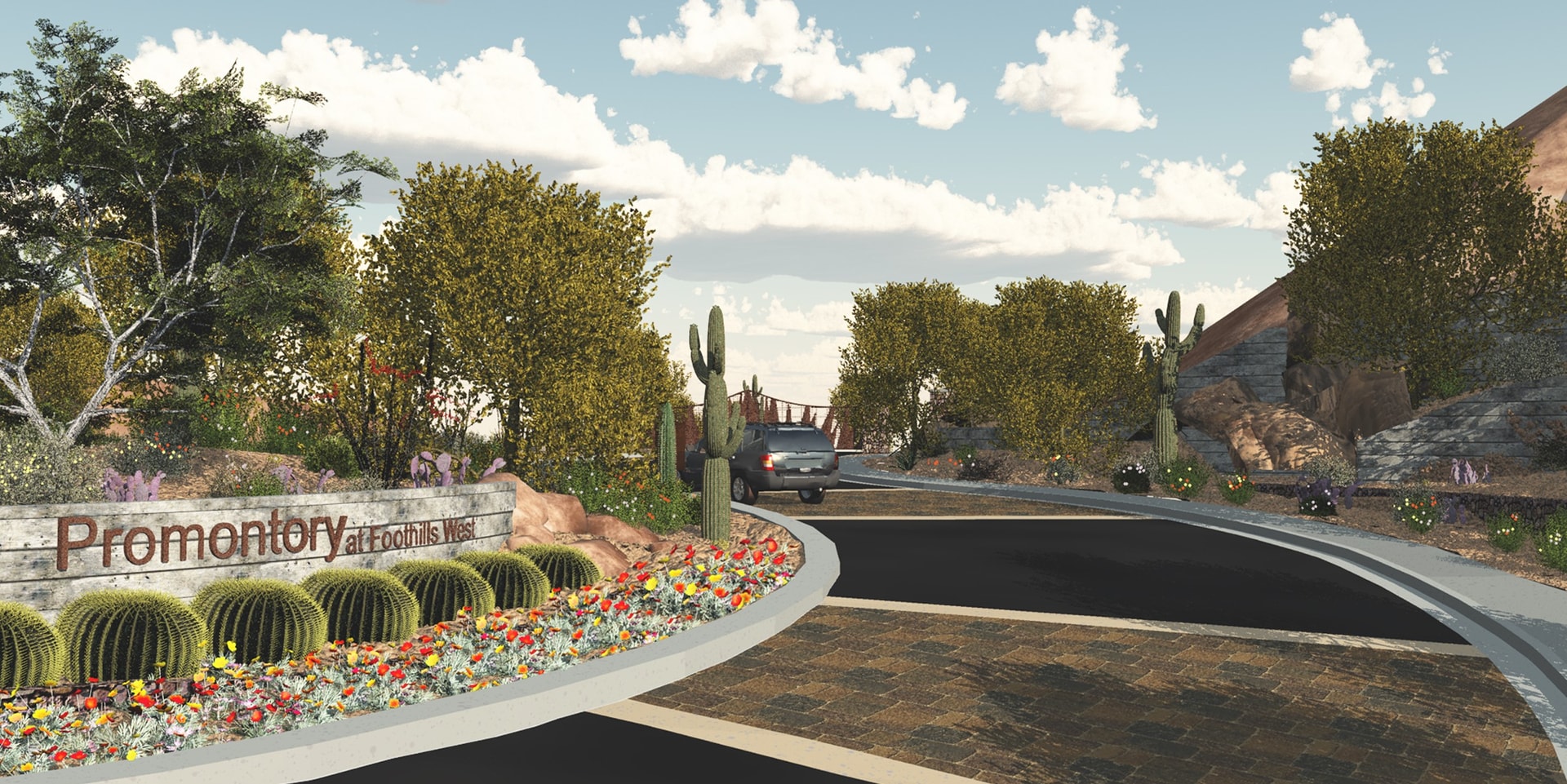 Promontory at Foothills West community entrance